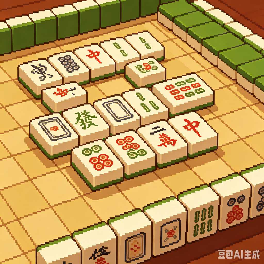 pastel color mahjong tiles